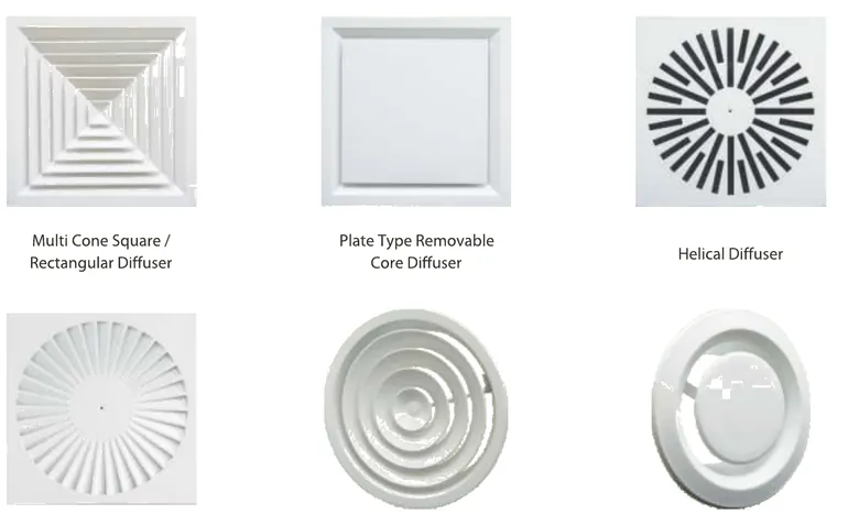 Range of air-distribution grilles and diffusers